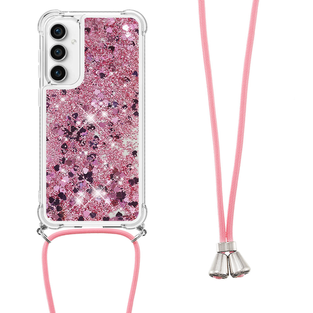 YB Quicksand Series-4 For Samsung Galaxy S23 FE TPU Phone Case Glitter Liquid Cover with Lanyard YB Quicksand Series-4 For Samsung Galaxy S23 FE TPU Phone Case Glitter Liquid Cover with Lanyard